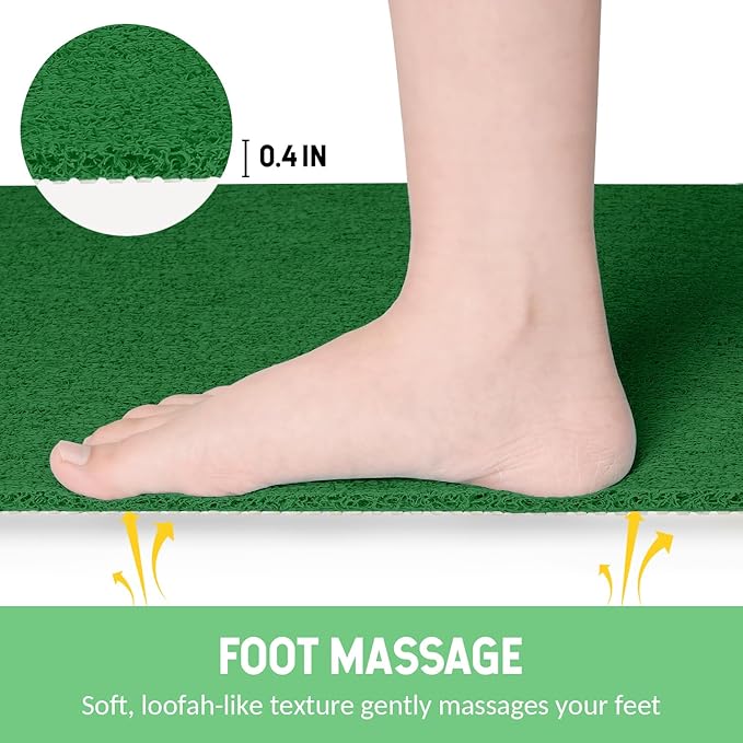 Non-Slip Bathtub Mat, Anti Slip Shower Mat, Fast Drying Bathtub Mats, Foot Scrubber Mat, Anti Slip Mat for Tub, Floor, Bathroom, Kitchen, Home, Hotel (Dark Green 36"×24")