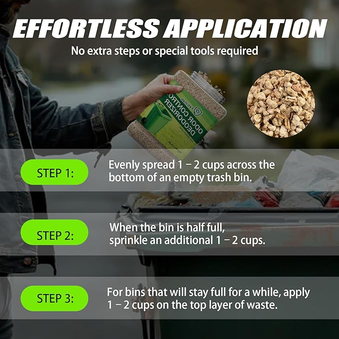 1.5 lbs Trash Can Deodorizer & Absorber – Outdoor Garbage Bin Odor Eliminator for Dumpster, Trash Barrel & Recycling Can, Long-Lasting Fresh Clean Scent