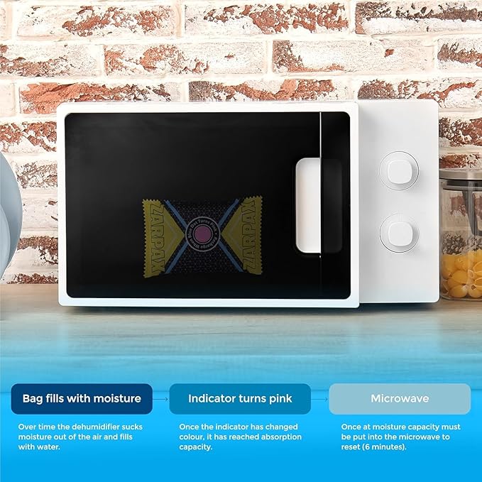 125g Rechargeable Desiccant Packs Dehumidifier Bag - 2 Pack - Moisture Absorbers For Safes, Car, Bathroom, Storage, Garage - Moisture Remover Eliminates Humidity - Reusable Desiccant Bags