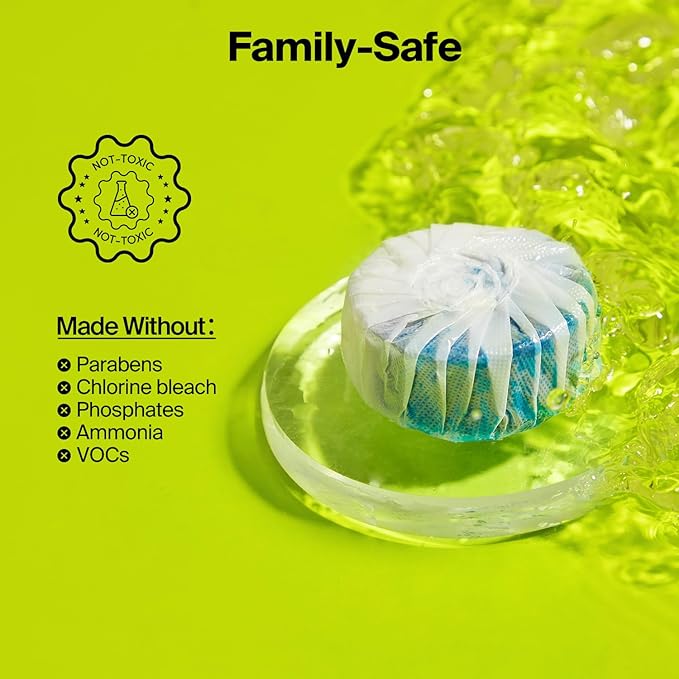 Auto Toilet Bowl Cleaner Tablets, 21 Tabs, Automatic Long-Lasting Blue Toilet Tank Cleaner, Septic-Safe, Helps Reduce Hard Water Stains, Easy to Use