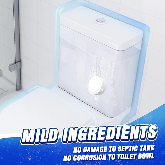 Vacplus Toilet Bowl Cleaners - 12 PACK, Household Toilet Cleaner, Automatic Toilet Bowl Cleaners with Bleach, Sustained-Release Toilet Tank Cleaners for Deodorizing and Descaling, 1.76 Ounces Each