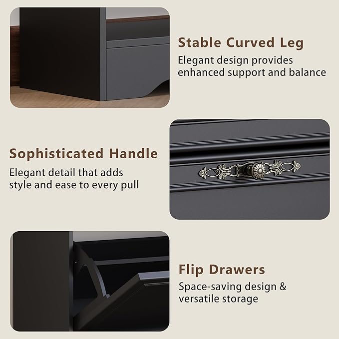 Shoe Cabinet for Entryway, Slim Shoe Storage Cabinet with Adjustable Shelves, Wooden Rack and Organizer for Small Spaces, Closet, Foyer, Hallway