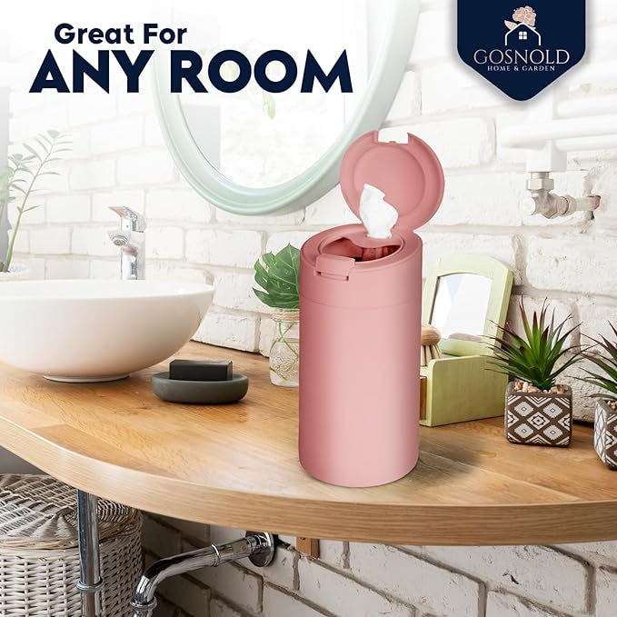 Extra Large Refillable Disinfecting Wet Wipes Dispenser (Pink) | Fits Clorox, Lysol, Bleach, Sanitizing Wipes | Durable Reusable Wipes Holder for Kitchen, Bathroom, Office | Gosnold Home & Garden
