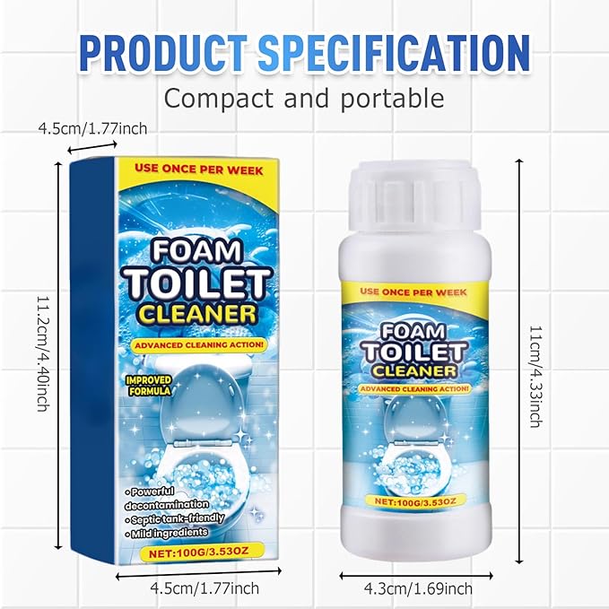 Foam Toilet Cleaner, 2025 Upgrade Toilet Bowl Cleaner, Advanced Bathroom Cleaner for Home, Non-Toxic Toilets Cleaning Powder with Families (1)