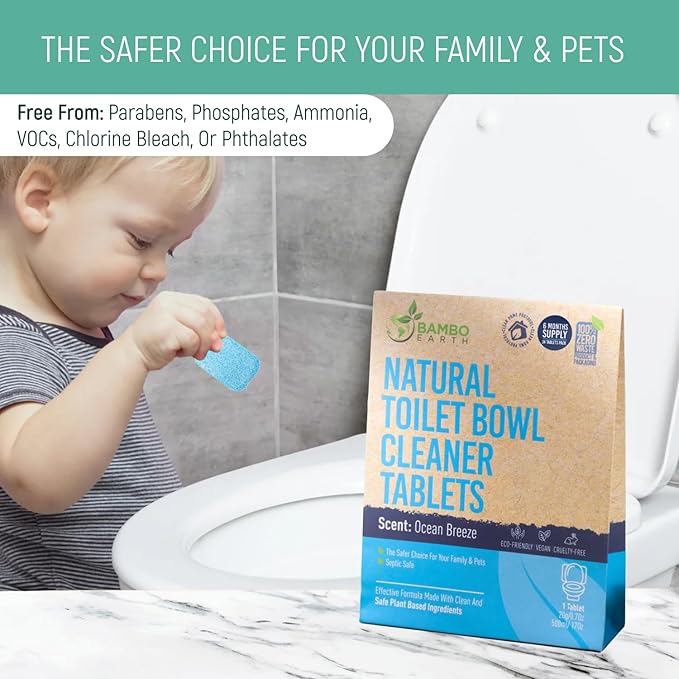 Natural Toilet Bowl Cleaning Tablets - Eco Friendly Products & Cleaning Supplies Bathroom Cleaner Refill Tablet Pack Of 12/24/48 Tabs (24)