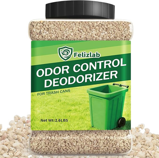 Outdoor Trash Can Deodorizer 2.6 lbs, Long-Lasting Odor Eliminator & Moisture Absorber, Strong Garbage Can Deodorizer for Bins, Dumpsters & Recycling Containers