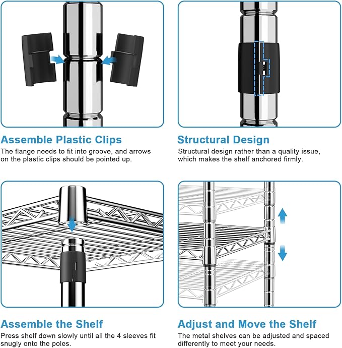 Ulif E1 Heavy Duty Closet Garment Rack, 6 Tiers Adjustable Metal Freestanding Expandable Clothing Storage with 4 Hanger Rods, Easy to Assemble Wardrobe, 71.4" H x (70" - 88.2") L x 14" D, Chrome