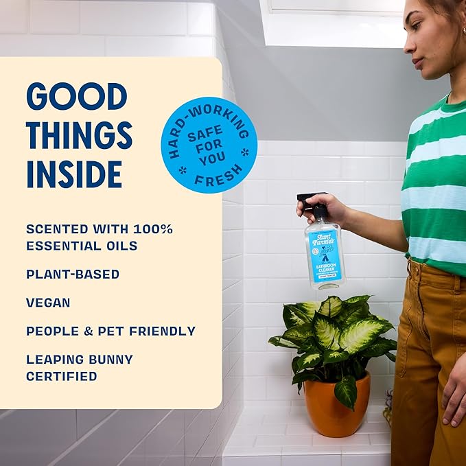 Aunt Fannie's Bathroom Cleaning Bundle, Natural Bathroom Cleaner Spray and Toilet Bowl Cleaner, Vinegar and Plant-Based Formula, Streak-Free, Non-Toxic, Safe for Kids and Pets, Pack of 2