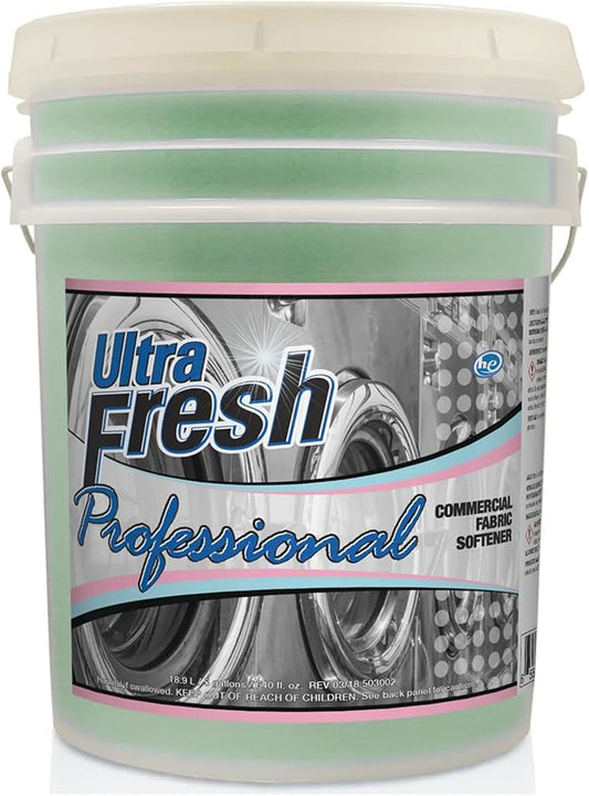 Ultra Fresh Professional 5 Gallon Fabric Softener for Commercial Washing Machines, Liquid Fragrance Booster for Up to 640 Laundry Loads, Fresh Scent
