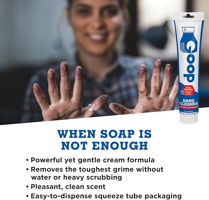 GOOP Original Multi-Purpose Waterless Hand Cleaner and Stain Remover - 5 oz Tube (Pack of 2)