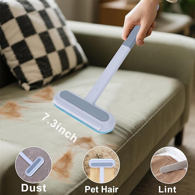 Pet Hair Remover for Furniture, 17.3Inch, Reusable Lint Brush for Dog and Cat Hair - Multifunctional Fur Removal Tool, Gentle on Couches, Carpets, Car Seat, Clothes, Bedding