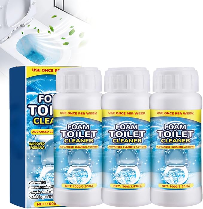Foam Toilet Cleaner, 2025 Upgrade Toilet Bowl Cleaner, Advanced Bathroom Cleaner for Home, Non-Toxic Toilets Cleaning Powder with Families (3)