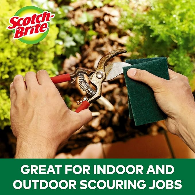 Scotch-Brite Heavy Duty Scour Pads, Great for The Kitchen, Garage and Outdoors, 8 Pads (Pack of 2)