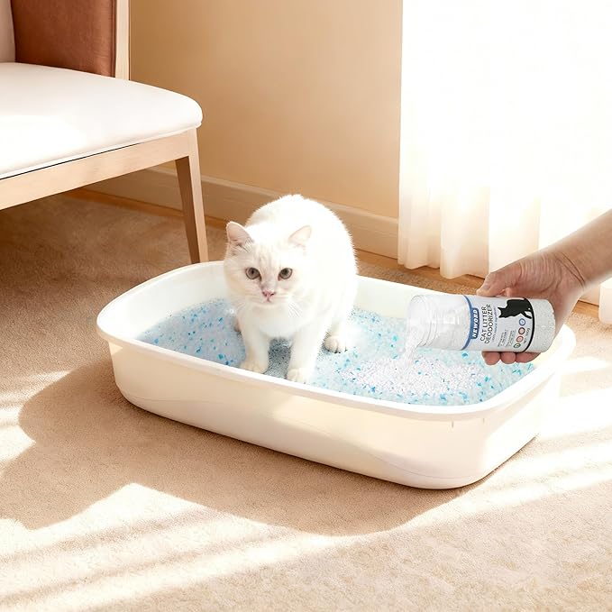 NEWORD Crystals Cat Litter, 0.66 LBS Odor Eliminator for Cat Litter Box, Keep Fresh & Odor-Free, Natural & Safe for Cats, Long-Lasting Odor Control, Extends Litter Life by 2X