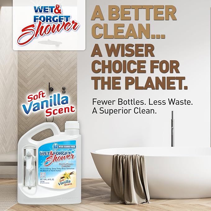 Wet & Forget Shower Cleaner Weekly Application Requires No Scrubbing, Bleach-Free Formula, 64 Ounce (Pack of 1)