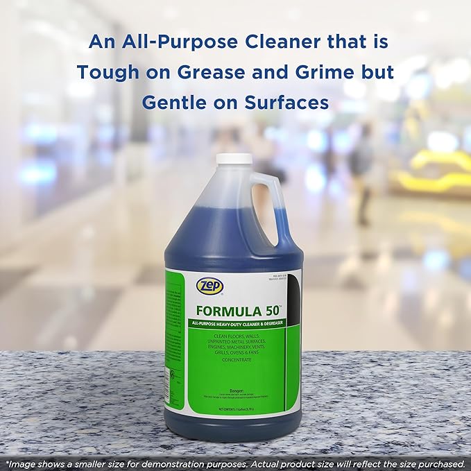 Zep Formula 50 Cleaner and Degreaser- 20 Gallon (Each) 85950 - All-Purpose, Heavy-Duty, Use on Floors, Walls, Unpainted Metal Surfaces, Engines, Grills, Ovens and Fans
