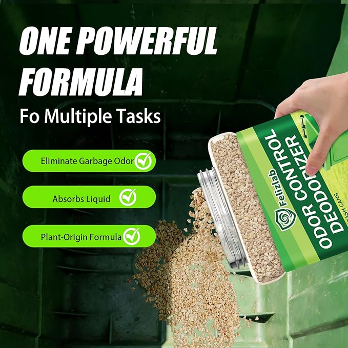 1.5 lbs Trash Can Deodorizer & Absorber – Outdoor Garbage Bin Odor Eliminator for Dumpster, Trash Barrel & Recycling Can, Long-Lasting Fresh Clean Scent