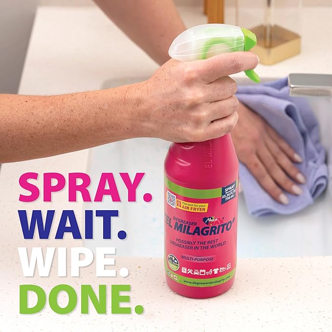 EL MILAGRITO Heavy Duty Degreaser & Multi-Purpose Cleaner, 25.36 Fl Oz Spray for Kitchen, Bathroom,Fabrics, Boats,Automotive,Floors,Industrial.More than 100 Surfaces. Proven, Ready to Delivery.