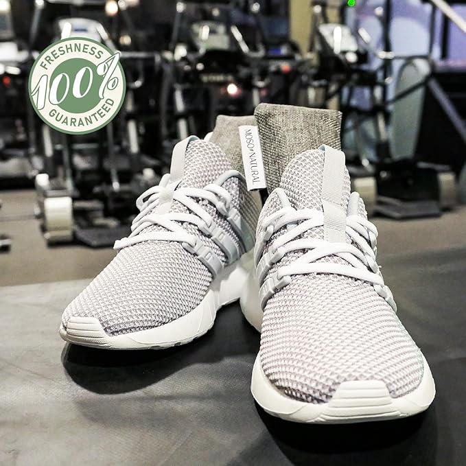 Moso Natural Shoe Deodorizer Inserts, HGTV Editor's Pick, Reusable Charcoal Odor Absorber for Shoes, Gym Bags, Sports Gear. Shoe Odor Elimination Air Purifying Bags (Beige) Two Per Pack