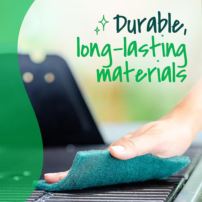 Scotch-Brite Heavy Duty Scouring Pad, Durable and Long-Lasting Dish Scrubber for Kitchen + Outdoor, 30 Scrub Pads for Uncoated Pots and Pans, Cast Iron Cooktops, Grill Grates, Oven Racks, and BBQ