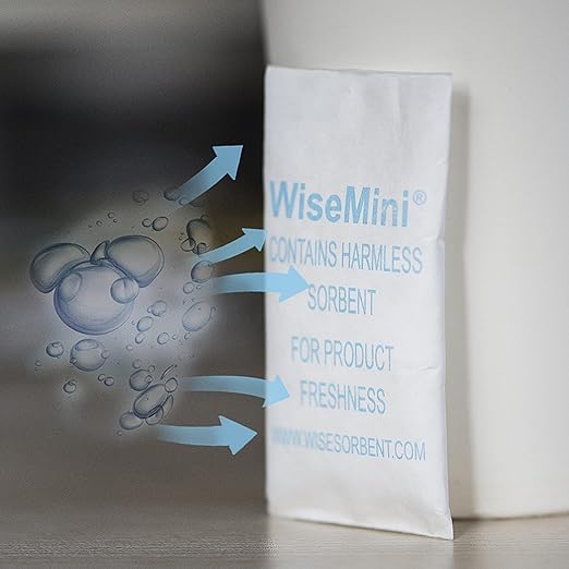 0.5 Gram 2000 Pack Silica Gel Packs, Dessicant Packets, Moisture Absorbers for Food Storage, Food Grade Desiccant Dehumidifiers, WiseMini