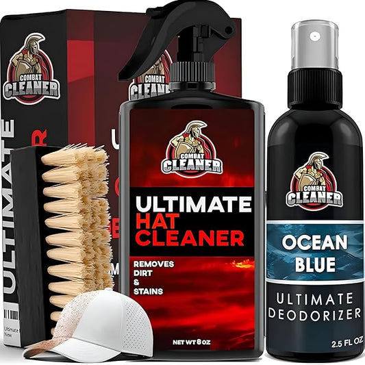 Ultimate Hat Cleaning Kit for All Types of Hats - Hat Cleaner with Brush and Deodorizer - Hat Stain Remover for Baseball Cap, Cowboy Hats and More