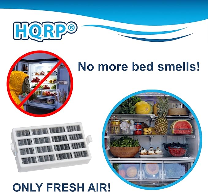 HQRP 5-Pack FreshFlow AIR1 Fridge Air Filter Replacement for Whirlpool W10311524 / 2319308 / W10335147 Activated Carbon Odor Absorber