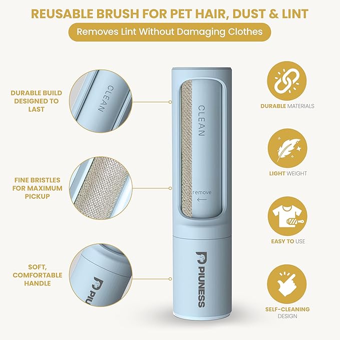 Pet Hair Remover Roller – Reusable Lint Roller for Cat & Dog Hair on Furniture, Couch, Carpet, Car & Bedding – Portable, Eco-Friendly