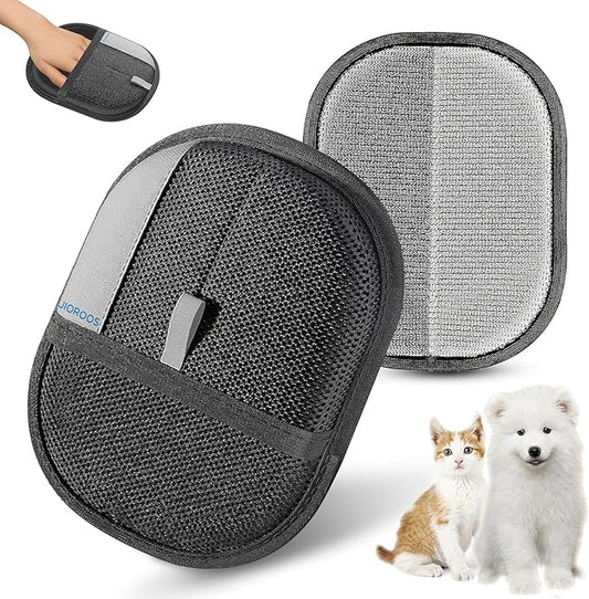 Pet Hair Removal Glove for Cats & Dogs, Upgraded Electrostatic Reusable Pet Hair Remover Tool, Magic Fur Removal Mitt for Laundry, Couch, Carpet, Car Seat, Pet Grooming Gloves (1)