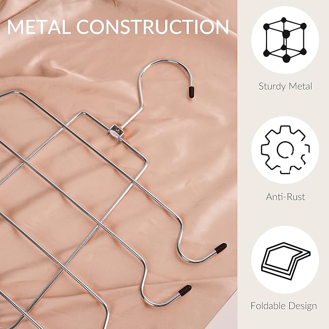 ZEDODIER Tank Top Hanger Space Saving, Bra Hangers for Closet Organizer, Hanging Bra Organizer Tank Tops Holder with 8 Hooks, Metal Closet Organizers and Storage Small Space Solutions, Silver
