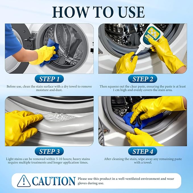 Home Stain Cleaner Gel, Home Remover Gel, Deep Cleaning Gel for Tile Gaps, Washing Machine, Refrigerator Strips, Home Kitchen Sinks, Wall & Shower Stains - 6.76 Fl oz