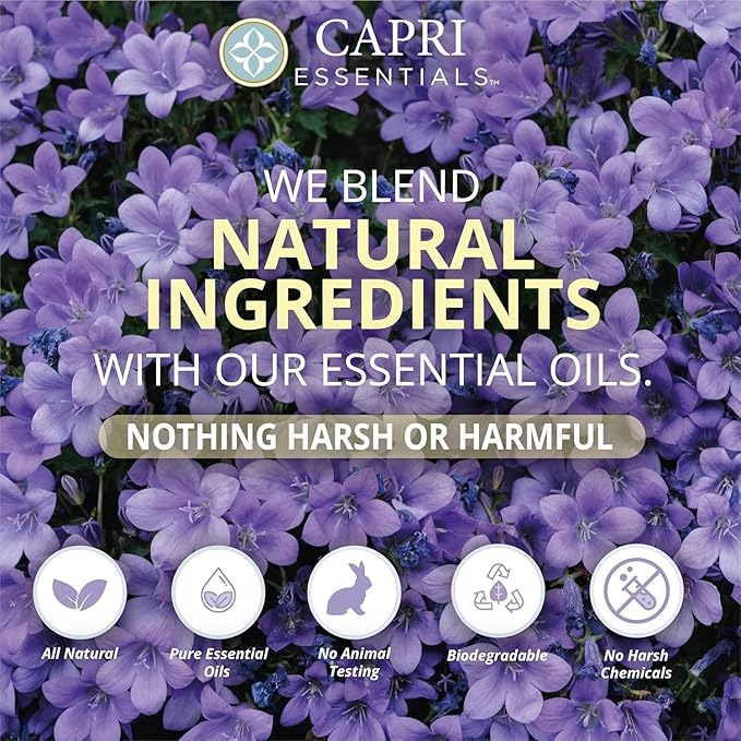 CAPRI ESSENTIALS Dish Soap Liquid, Natural Household Cleaning, Plant Based Aromatic Dish Detergent, Blend of Essential Oils with Juniper & Chamomile, White Lavender, 16 FL Oz (6 Pack)