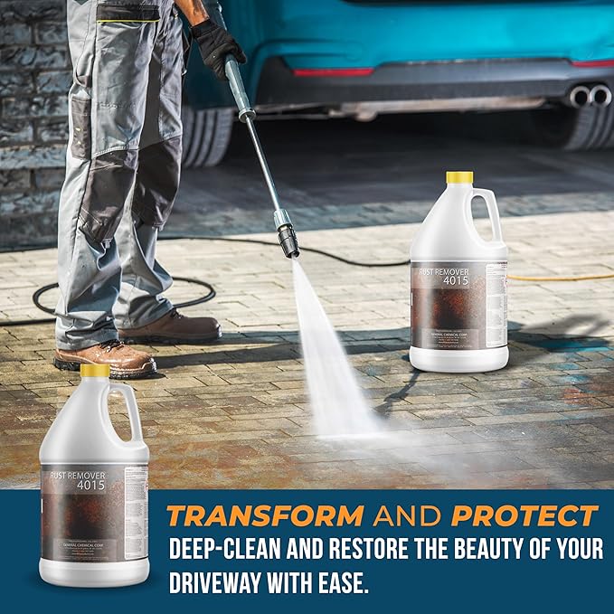 DeckGeneral Rust Remover 4015 All Surface Rust Stain Eliminator, Concrete Cleaner, Effective Oxidation Clean Up for Driveways, Walkways, Swimming Pools, Brick, Pavements and More (1 Gallon)