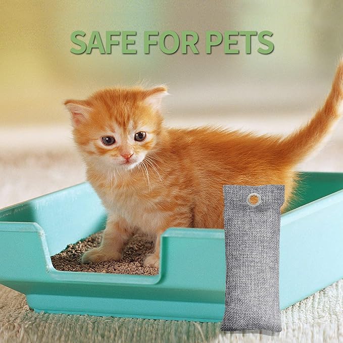 6 Pack Bamboo Charcoal Air Purifying Bag, Activated Charcoal Bags Odor Absorber, Moisture Absorber, Natural Car Air Freshener, Shoe Deodorizer, Odor Eliminators For Home, Pet, Closet