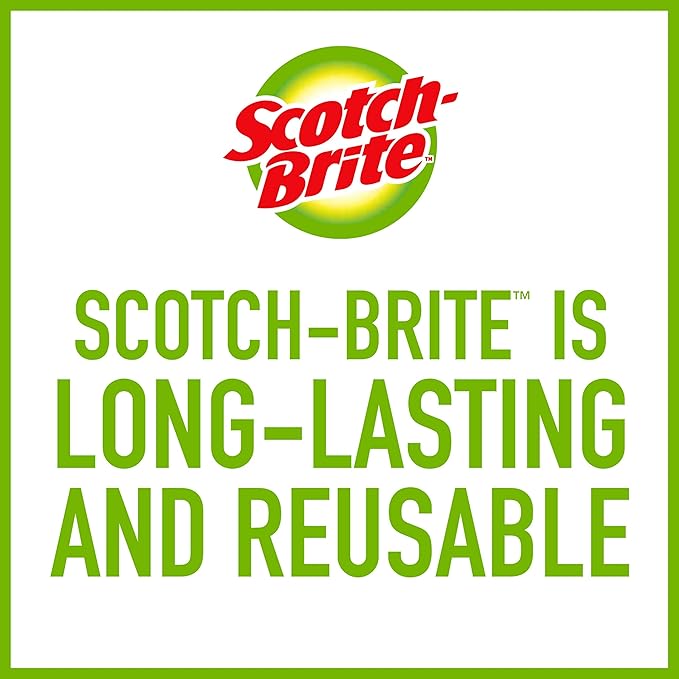 Scotch-Brite Heavy Duty Scour Pads, Great for The Kitchen, Garage and Outdoors, 8 Pads (Pack of 2)