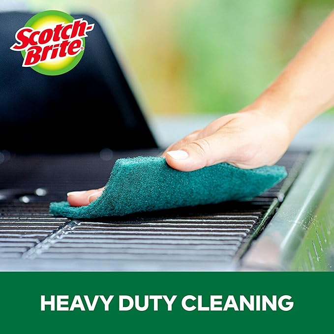 Scotch-Brite Heavy Duty Scour Pads, Great for The Kitchen, Garage and Outdoors, 8 Pads (Pack of 2)