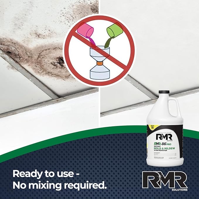 RMR-86 Pro Contractor Grade Mold Stain & Mildew Stain Remover Cleaning Solution, Professional Quality Formula, 1 Gallon