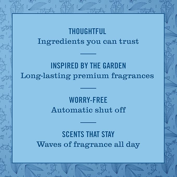 MRS. MEYER'S CLEAN DAY Premium Scented Oil Diffuser Kit, Rain Water, 1 warmer and .67 fl oz refill