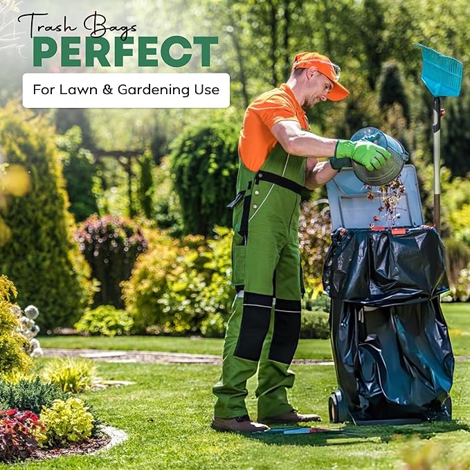 65 Gallon Contractor Heavy Duty Garbage Bags | 30 Bags w/Ties | X-Large 3 MIL Thickness | For Large Commercial Jobs | Construction Clean Up | Trash bags for Yard Clean up - TrashMaster (30)