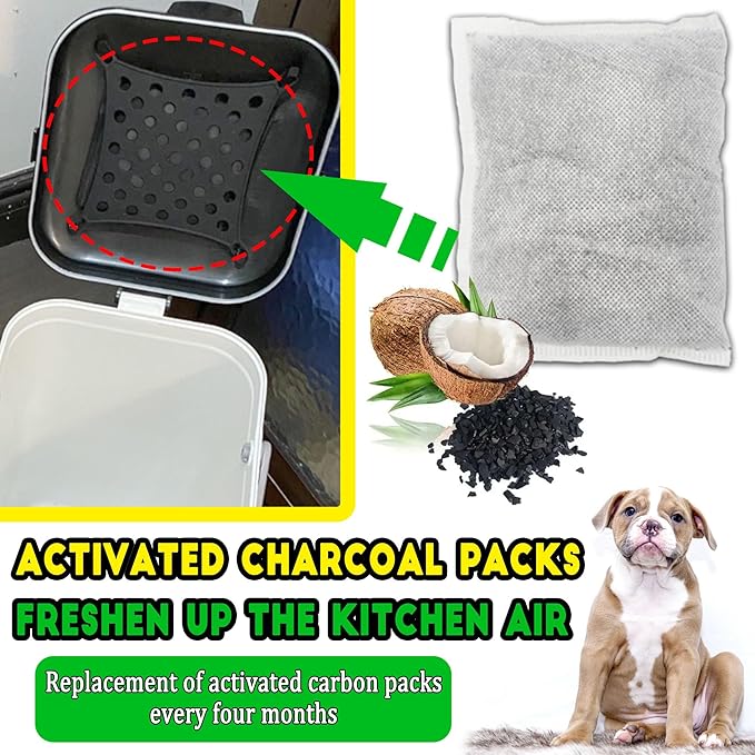 xcivi 4 Pack Odor Absorbing Filter for PetFusion Portable Cat Litter Disposal, Replacement Activated Charcoal Filters For PetFusion PF-LC1A Portable Cat Litter Disposal, Eliminate Odors/Smells
