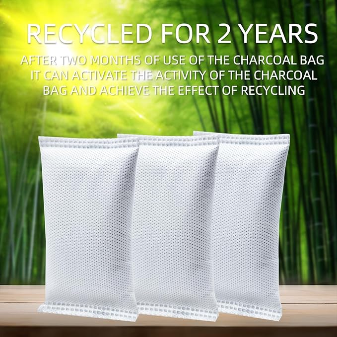 10 Pack Shoe Deodorizer,Activated Charcoal Odor Absorber,Reusable Odor Eliminator for Shoes,Gym Bags,Pet,50g/Pack