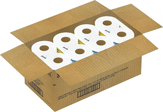 Bounty Quick Size Paper Towels, White, 8 Family Rolls = 20 Regular Rolls (Packaging May Vary)