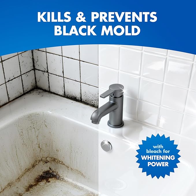 Lysol Mold & Mildew Remover Spray, Bathroom & Shower Cleaner, Disinfectant Spray, Stain Remover with Bleach, Tough on Black Mold, Multipurpose Cleaner for Home and Kitchen, 32oz (Pack of 4)