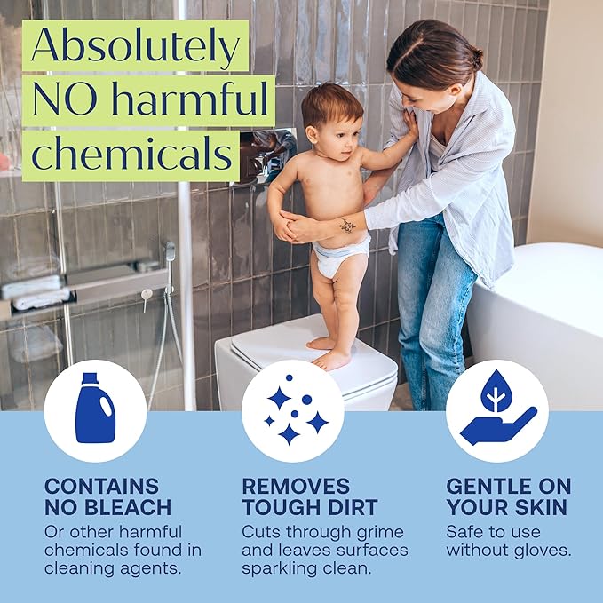 Fab Tab Bathroom Cleaner, Eco-Conscious Cleaning Tablets for Sparkling Bathrooms, Powerful Grime Remover, Citrus Scent, No Harmful Chemicals, Economical Refills - 12 Tablets (bottle not included)