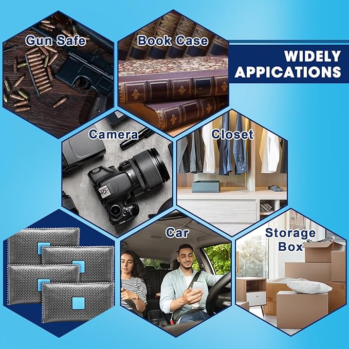 Timgle 10 Pcs 100g Rechargeable Desiccant Packs for Storage Silica Gel Packets Dry Moisture Absorbers Bags Reusable Desiccant Car Dehumidifiers Bag for Closet Home Car Moisture Absorbing