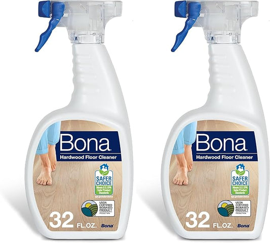 Bona Hardwood Floor Cleaner Spray - 32 fl oz - Unscented - Residue-Free Household Floor Cleaning Solution for Wood Floors (Pack of 2)