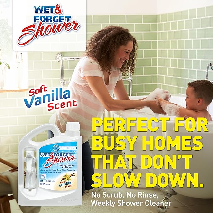 Wet & Forget Shower Cleaner Weekly Application Requires No Scrubbing, Bleach-Free Formula, 64 Ounce (Pack of 1)