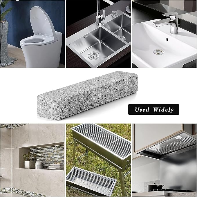 12Pack Pumice Stone for Toilet Cleaning Bowl Stick,Powerfully Cleans Hard Water Rings, Calcium Buildup & Stains, Suitable for Cleaning Toilet, Bathtubs, Kitchen Sink, Grill