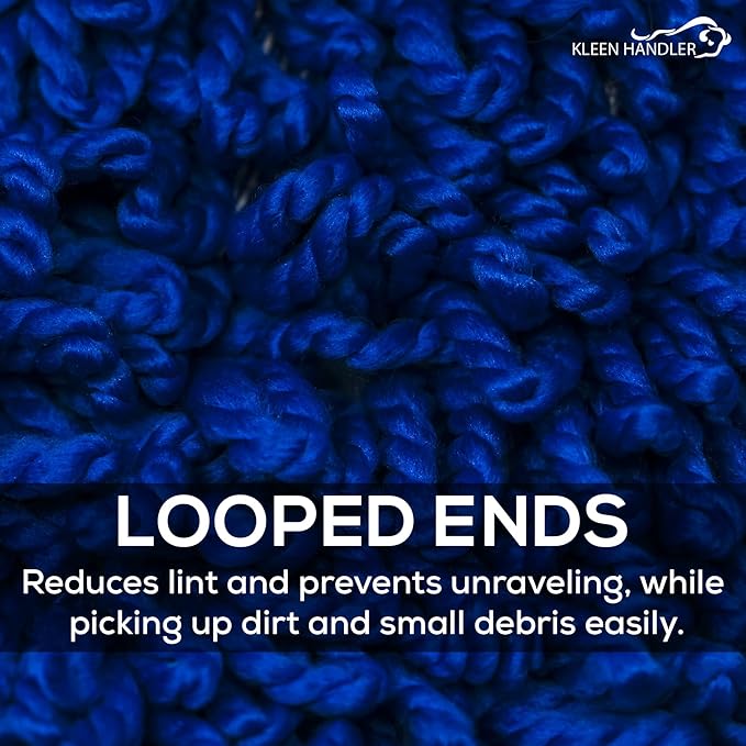 KLEEN HANDLER 6 Pack of 36 Inch Microfiber Dust Mop, Large Washable Commercial Mop Head Replacement, Sweeper, Janitorial Supplies, Blue