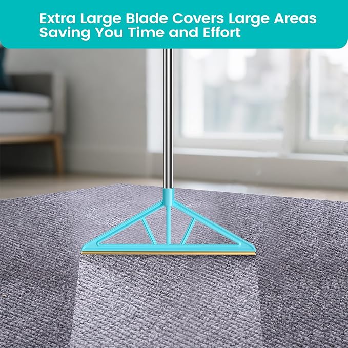 Carpet Rake for Pet Hair Removal,Reusable Pet Hair Remover, 55”Adjustable Long Handle Carpet Rake Pet Hair Remover,Dog Hair Rake,Cat Fur Brush,Lint Remover Scraper for Carpets,Rugs,Mats,Couch